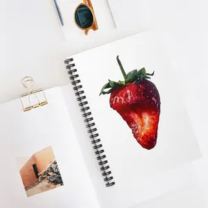 Bitten Strawberry Spiral Notebook - Ruled Line notebook addict journals spiral notebook
