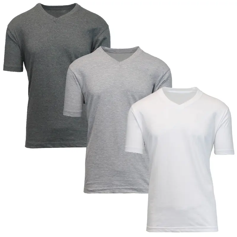 Charcoal - Heather Grey - White (V-Neck)