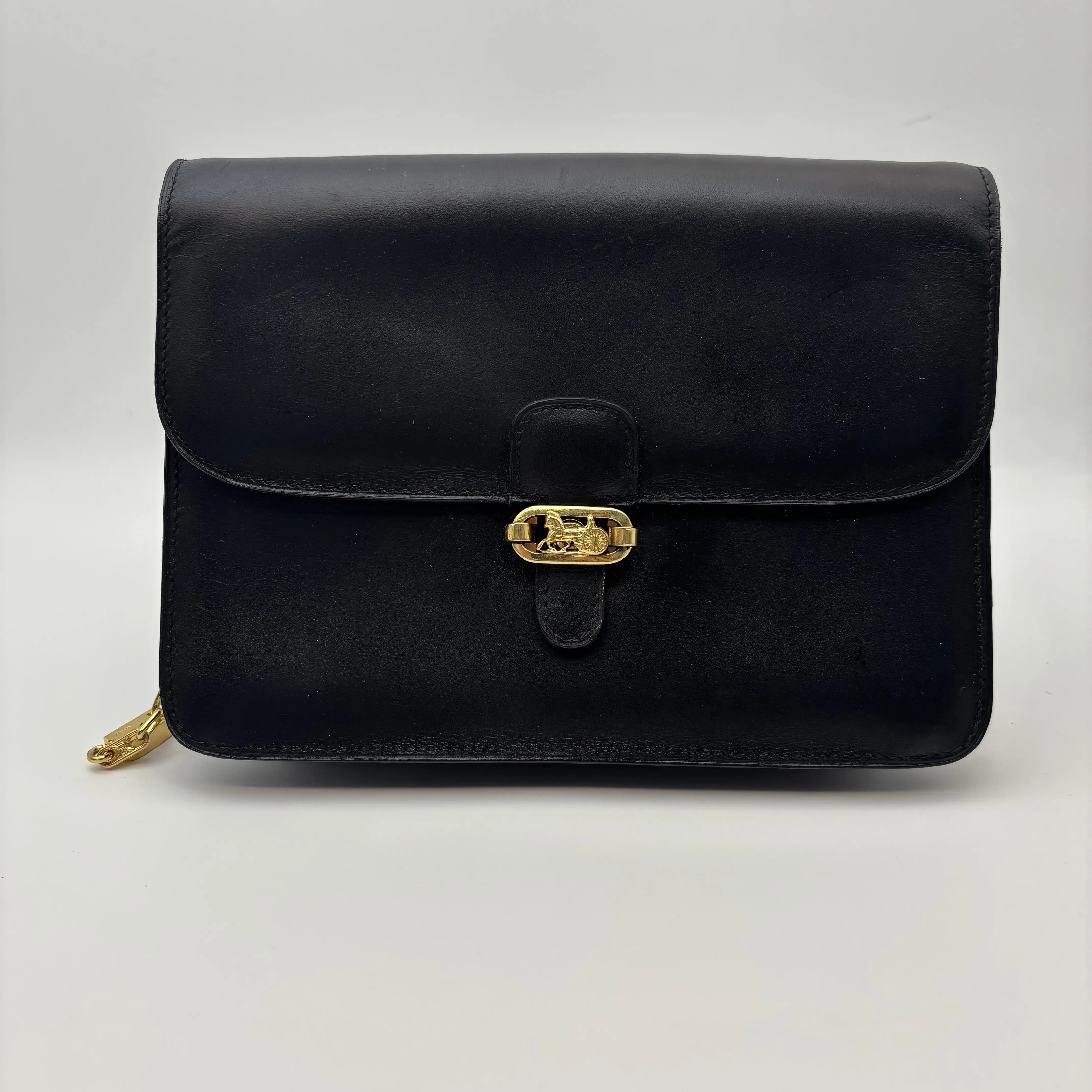 Pre-owned Celine chain bag with vintage horse and carriage clasp
