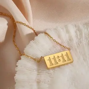 11:11 Wish Necklace,14K Gold Plated Dainty Jewelry for Dreams & Luck