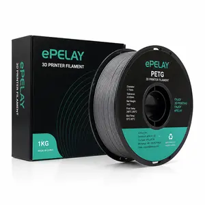 Epelay PETG 3D Printer Filament, 1.75mm, 1kg Black, Tough Heat-Resistant, Low Stringing, Mirror Gloss Smooth Prints, No Clogs, Compatible with FDM 3D Printers