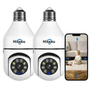 3MP Hiseeu Wireless 2.4GHz&5GHz WIFI Light Bulb Camera, Full Color Night Vision, 2-Way-Audio,  Motion Detection and Alarm,Work with Alexa,SD/Cloud Storage,  WiFi Bulb Camera security camera cctv