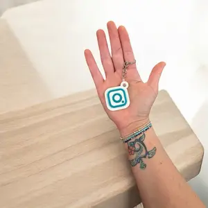 Social media keychain with NFC tag, business card keychain, nfc tag keychain