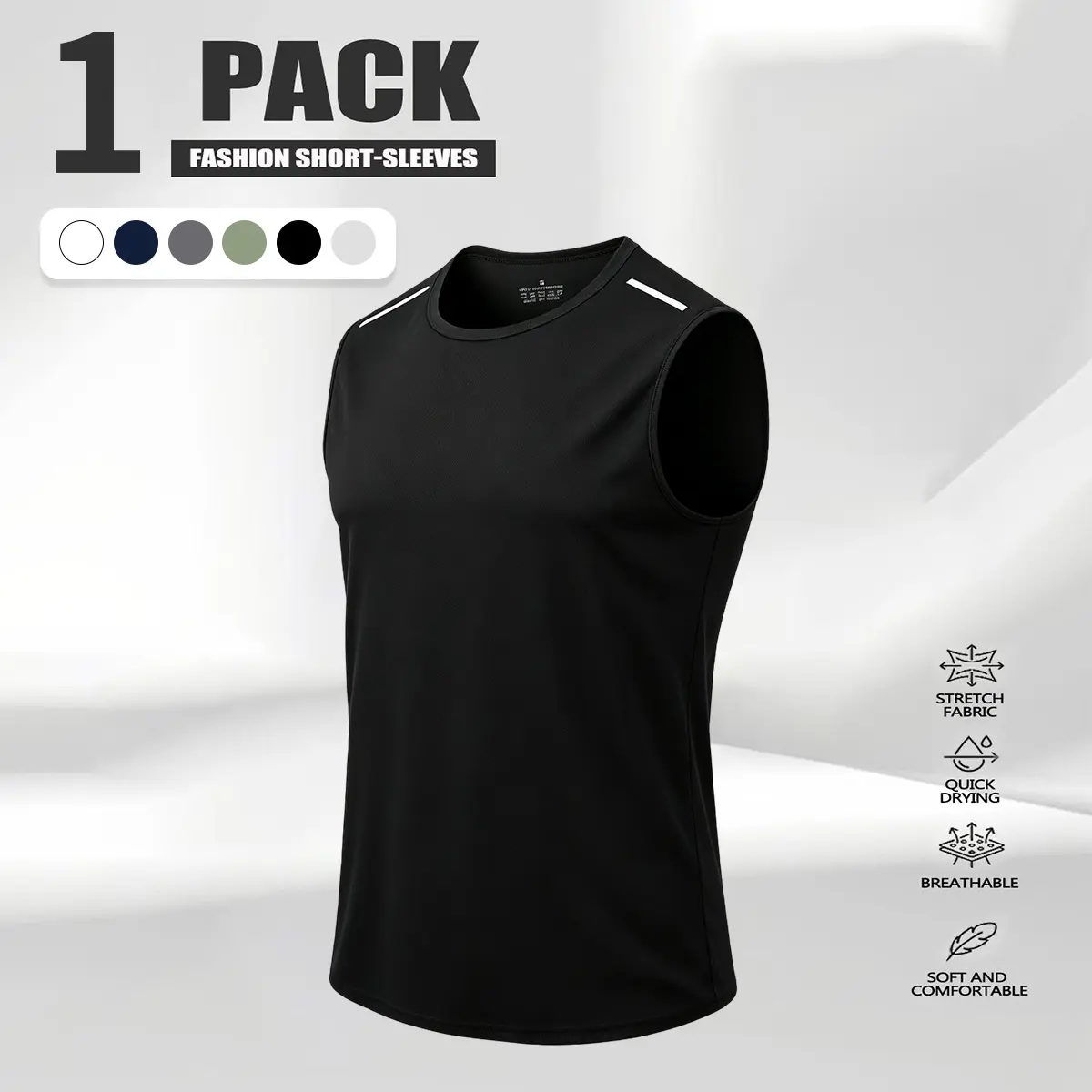 TOOTD Selection – Titan Reflective Vest (Please check your size) – Men’s wide-strap reflective stripe vest, high-stretch breathable muscle tank, heavyweight drape fit sleeveless shirt for gym and casual wear