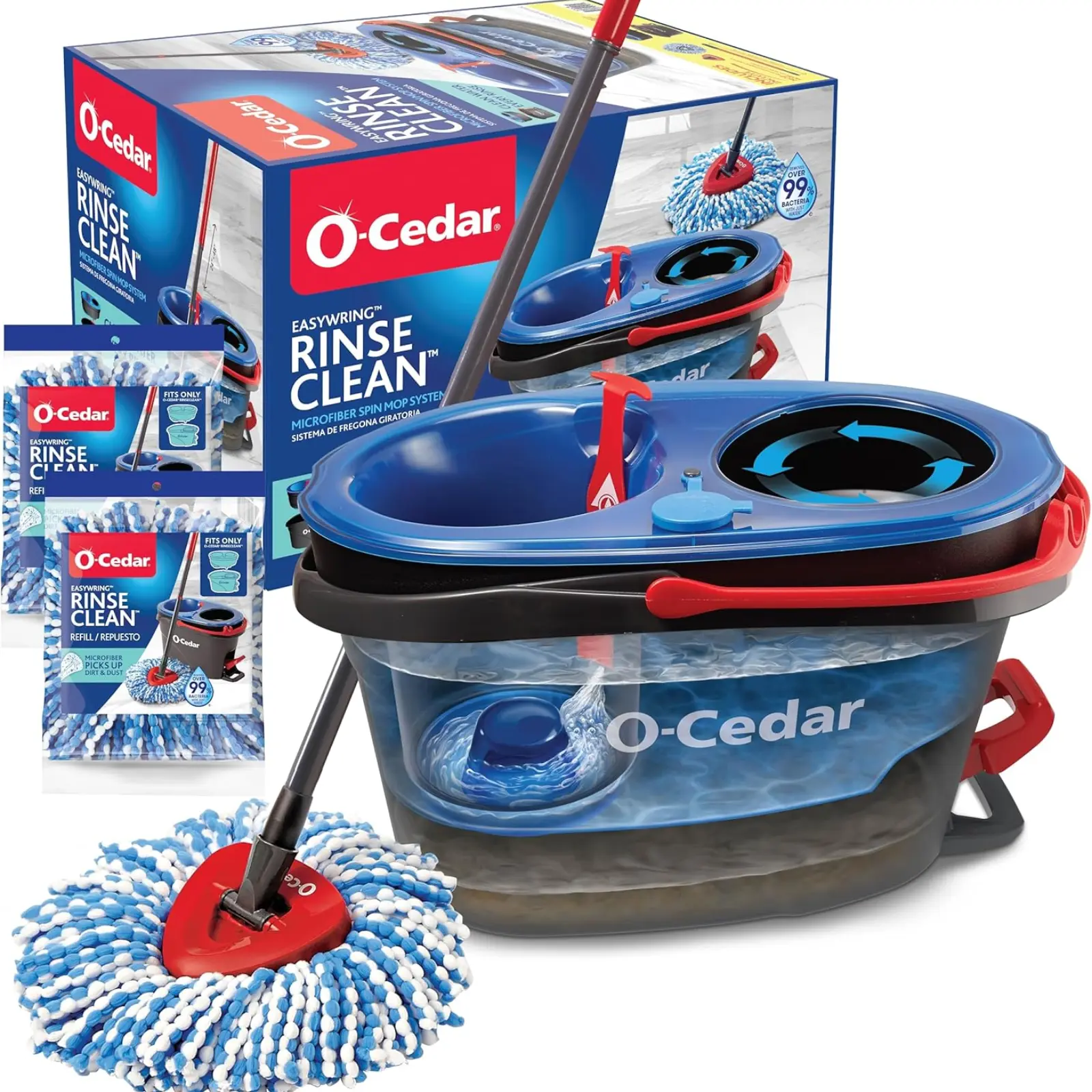 RinseClean Spin Mop + 2 Refills