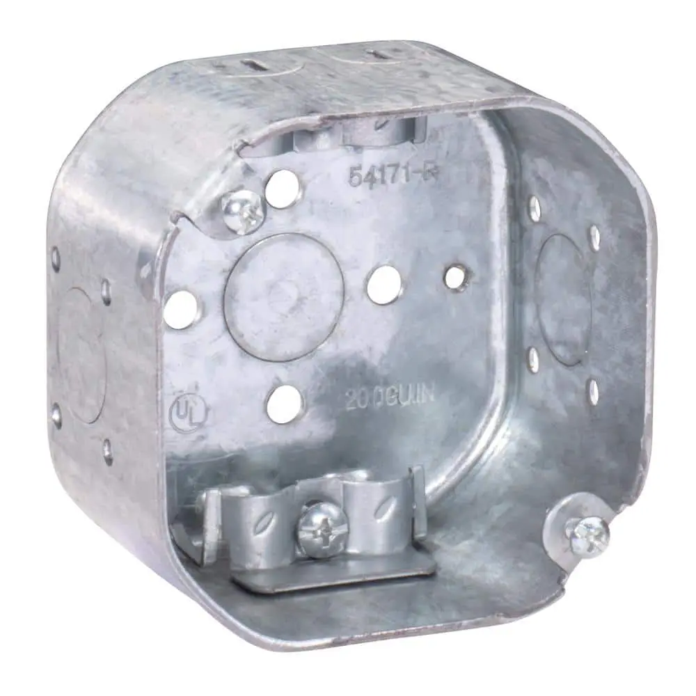 212 MAIN 4x2.12 Size Steel Octagonal Box with Cover & Screws, 0.7 lbs 14/20 Cubic Inch Capacity Lighting Mount for Sailing Water Sports Fans & Light Fixtures