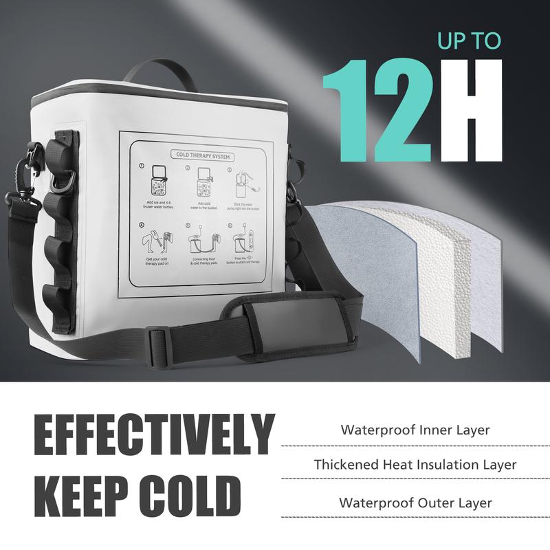 FANSEXPERT Cold Therapy Machine with Timer Portable Ice Machine for Knee After Surgery Knee Replacement Recovery System with Compression Pad for Shoulder Hip and Ankle White Adjustable Relaxing