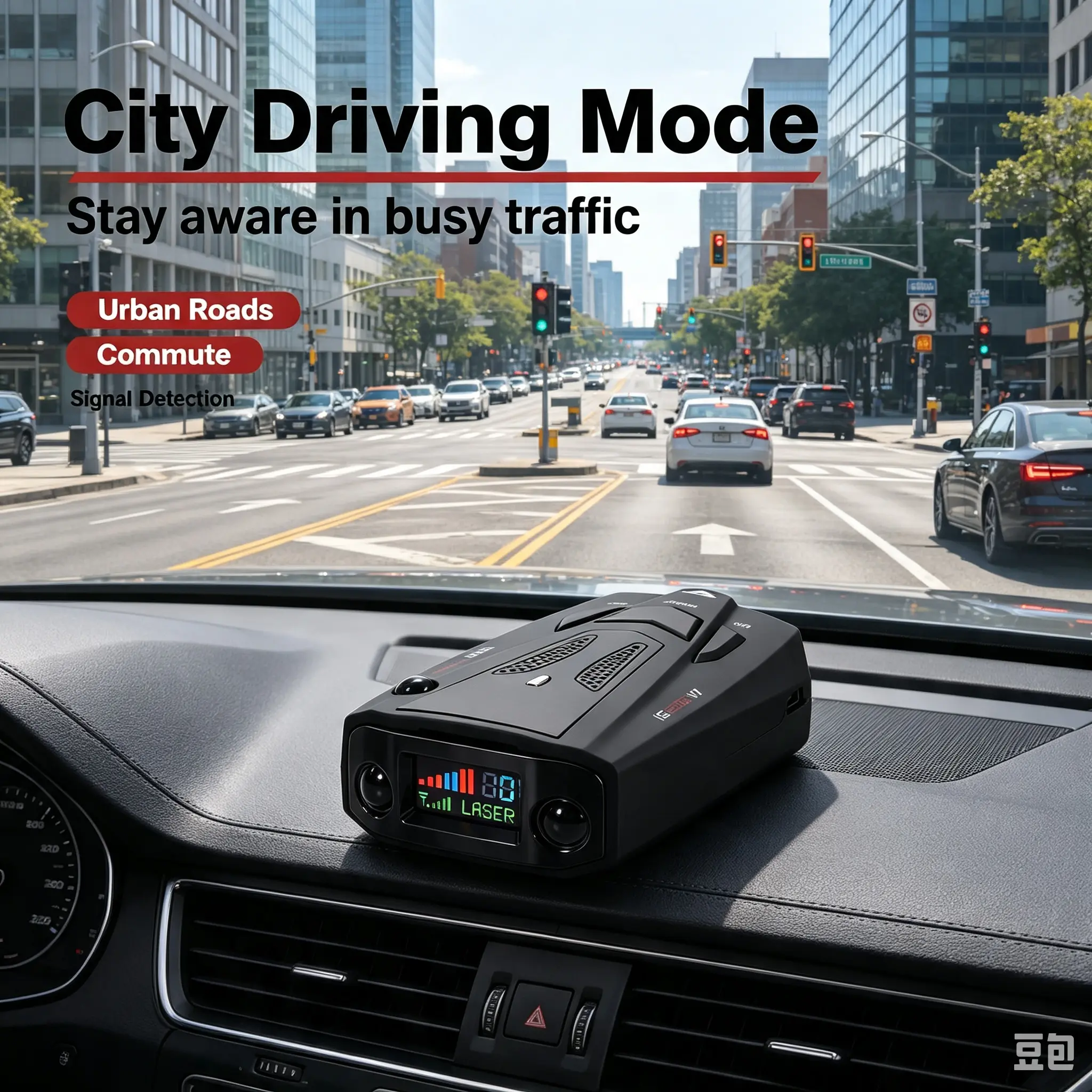 Vehicle Speed Reader, Automotive Laser Sensing Unit | V7 16 Frequency Bands Equipment, Long Distance Road Trip Supply for Self-Drive Enthusiasts, Van Drivers & Weekend Travelers, Bright Multicolor LED Visual Display
