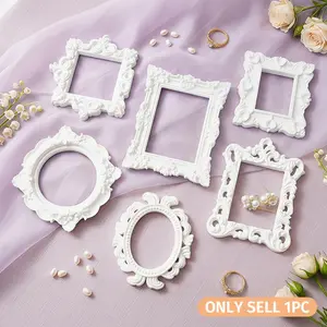 European Style Mini Carved Frame, Resin Desktop Decor, DIY Photography Prop, Wedding Party Gift, Home Decoration