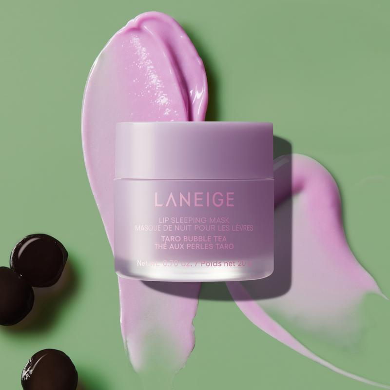 Laneige Bubble Tea Lip Sleeping Mask, Matcha + Taro, Moisturizing, Glossy, Lip Mask, Korean Lip Care
