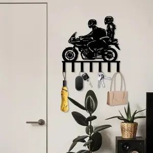 CIFbuy Metal Motorcycle Key Holder Wall Hooks Easy Install Home Office Decorative Storage