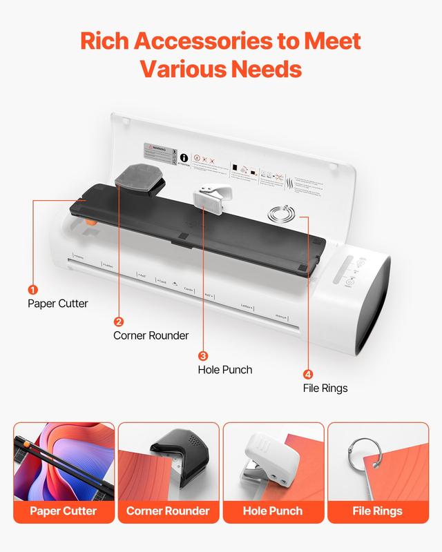 VEVOR Laminator Machine Cold & Hot Laminator for Max A3 Size 3-5 mil Thickness