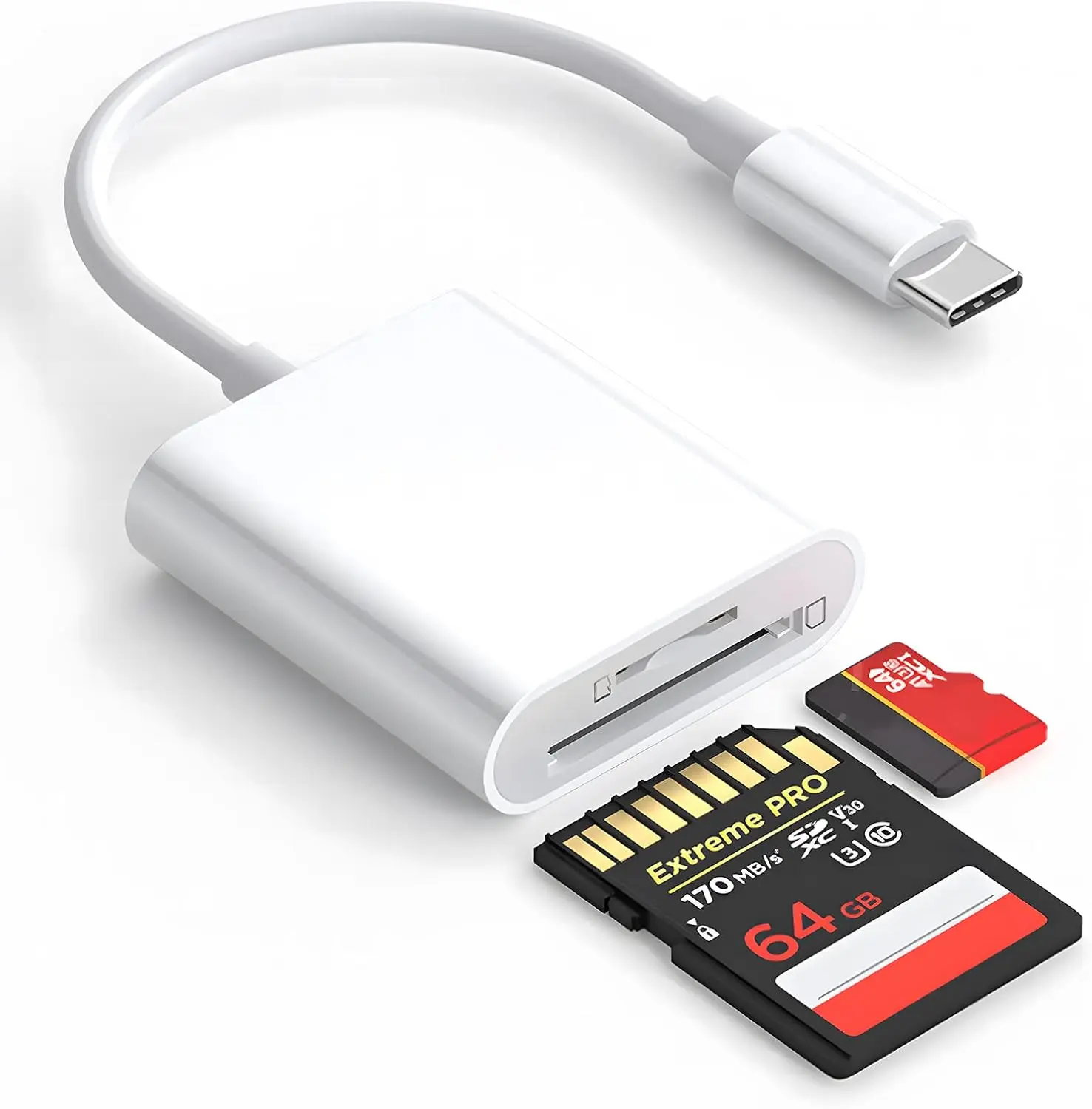 USB C SD Card Reader, Digital Camera Adapter for iPhone 15/16/17 Pro Max, Type C Camera Adapter Trail Viewer for iPhone 15/16/17 Plus/Pro/Max, iPad MacBook/Air iMac/Samsung Galaxy Android