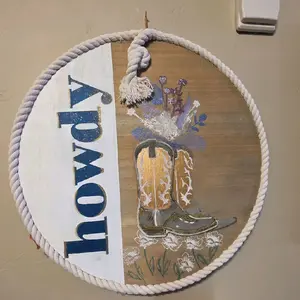 Boots and Boos       wooden 16" door hanger double sided