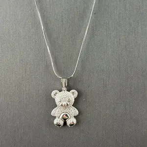 24-inch Necklace with Teddy Bear Pendant for Everyday Wear