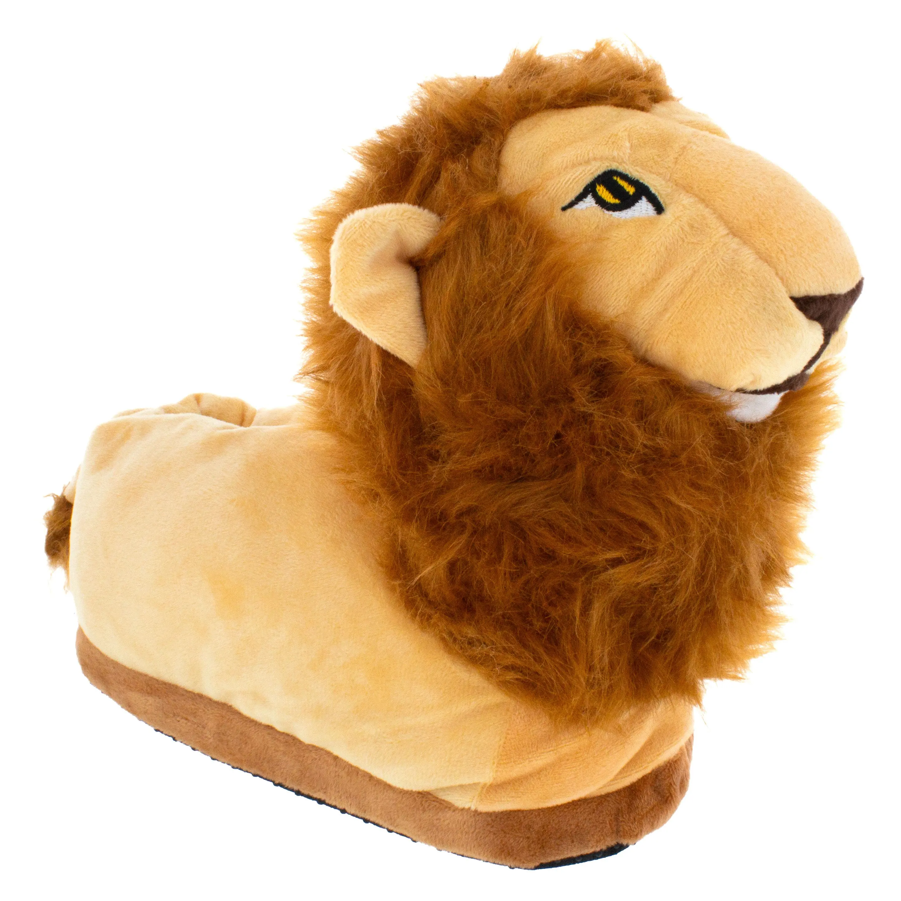 Lisa the Lion Slippers - Soft Plush Animal Slippers for Women & Girls - Winter Home & Footwear - Non-Slip Sole - Round Toe - Perfect Gift for Animal Lovers - Fluffy & Comfortable Walking Shoes