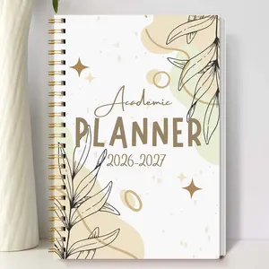 1pc 2026.1-2027.12 Weekly & Monthly Academic Planner Notebook, Minimalist Modern Cover, Perfect for Time Management, Productivity, Goal Setting, Appointment Book, Study Planner, Stylish Gift, Spiral Bound Planner