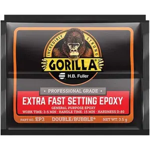 Gorilla Pro Smaller than 1 oz. Foil Pack Extra Fast Setting Epoxy 3 to 5 min Working Time EP3-10