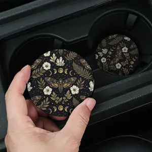 Mysterious Gold Butterfly Car Coasters, Coquette Aesthetic High-End, Dashboard Decor, 2/4 Pieces Elegant Packaging, Halloween Birthday Valentine Gift