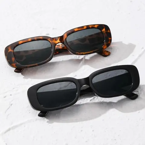 Vintage Simple Tinted Lens Sunglasses (2 Pairs), Square Frame Fashion Tortoiseshell Sunglasses, Casual Stylish Glasses, Casual Shades, Travel Accessories for Men & Women