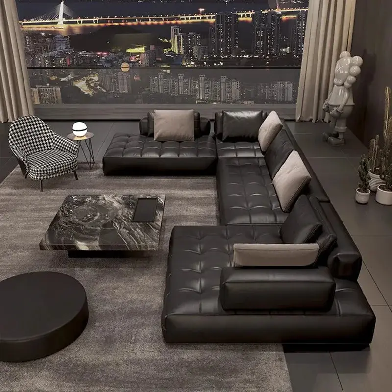 Minimalist Lawrence Modern Leather Sofa Minimalist Lawrence Modern Leather Sofa