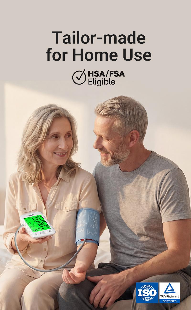 iHealth Bluetooth Upper Arm Blood Pressure Monitor, HSA/FSA Eligible – 4.5" Tri-Color WHO-Based LCD, Clinically Accurate, Irregular Heartbeat Alert, Body & Cuff Detection, Bluetooth Cloud Sync, Batteries, Alkaline