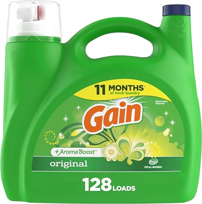 Aroma Boost Liquid Laundry Detergent, Original Scent, 128 Loads, 184 fl oz, HE Compatible