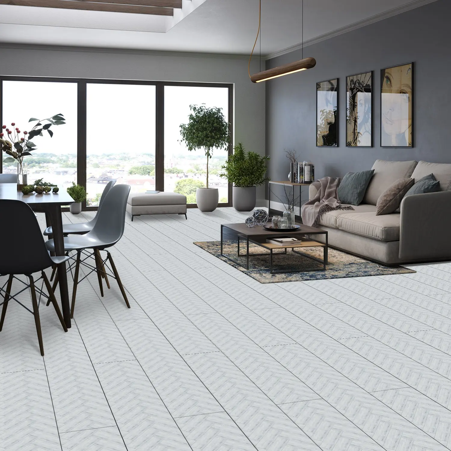 Self-adhesive pvc floor tiles, American natural wood grain appearance, waterproof and stain resistant, suitable for bathroom, kitchen, living room, bedroom, home renovation,36 inches x 6 inches