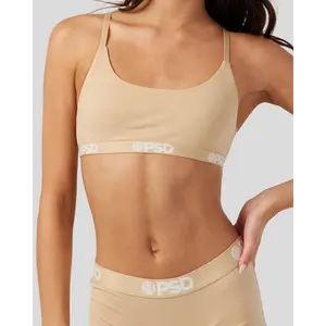 PSD Women's Sand Nude Scoop Bralette - Premium Modal Fabric Bralette with Adjustable Straps, Soft Comfortable and Cute Womenswear