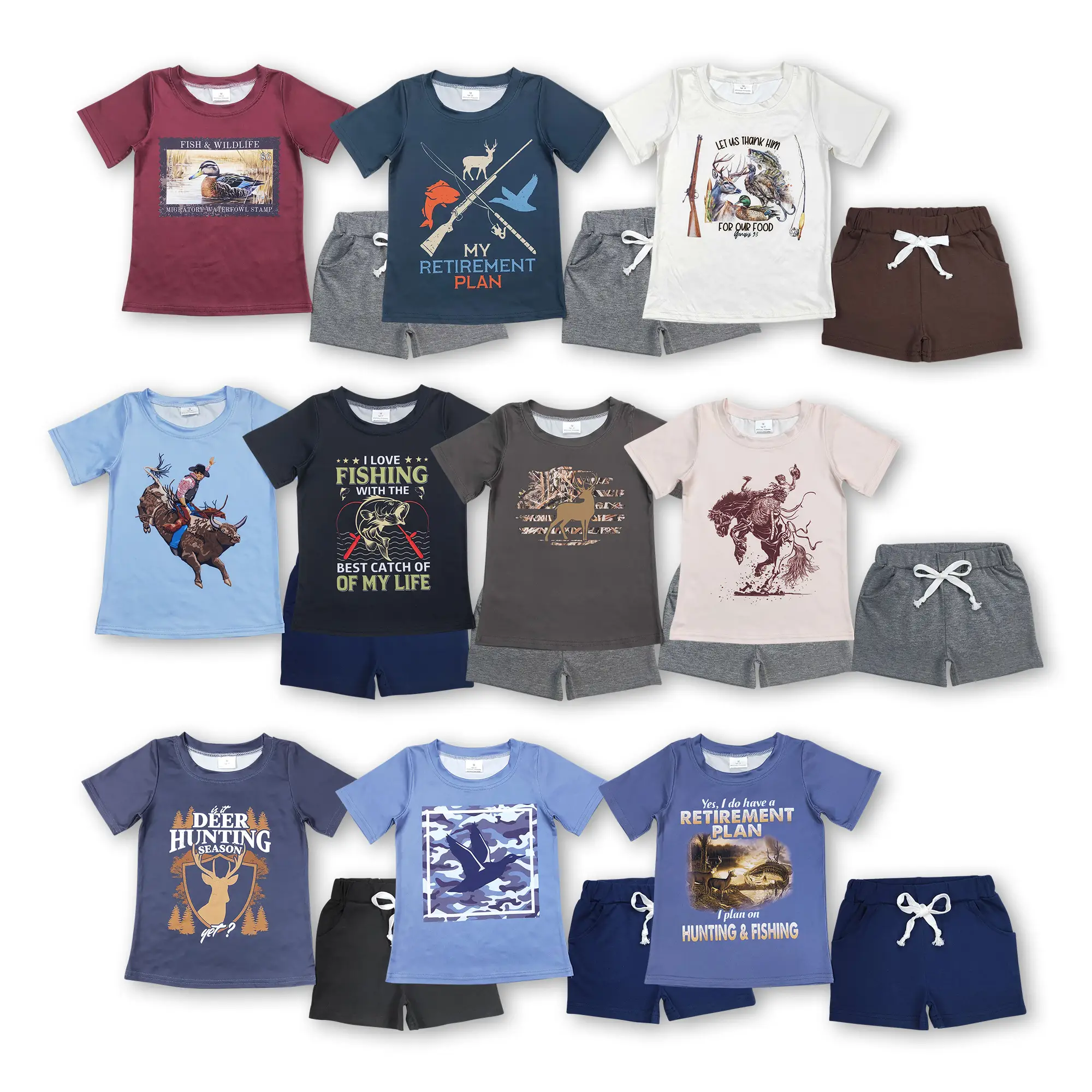 Boy Summer Outfit Western Clothes Hunting Clothes Boy Summer Clothes Mallard Set