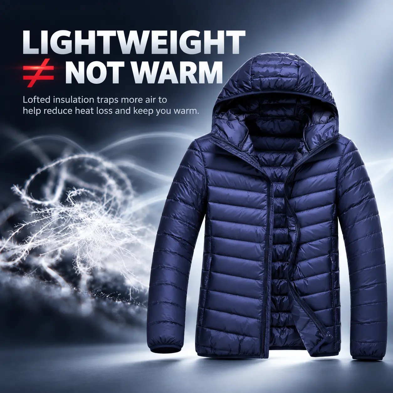 Men's Big & Tall Ultralight Packable Puffer Jacket - Hooded Down-Proof Winter Coat (Sizes up to 7XL), Windproof Lightweight Outerwear