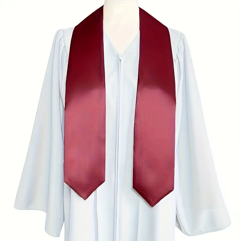 EastJia 1 Pc Made in USA Elegant Striped Satin Graduation Stole, Shiny Honor Sash for Adults, Lightweight Reusable Washable Polyester Academic Shawl, Multi-Color DIY Set for Tie Matching, Graduation Ceremony Photo Prop