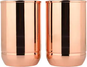 Copper Cups Set of 2 - Pure Copper Drinking Cups & Copper Tumbler made from PREMIUM Copper for Ayurveda Health Benefits, Ayurvedic Copper Cups for Daily Use - 11.83 oz (350 mL)
