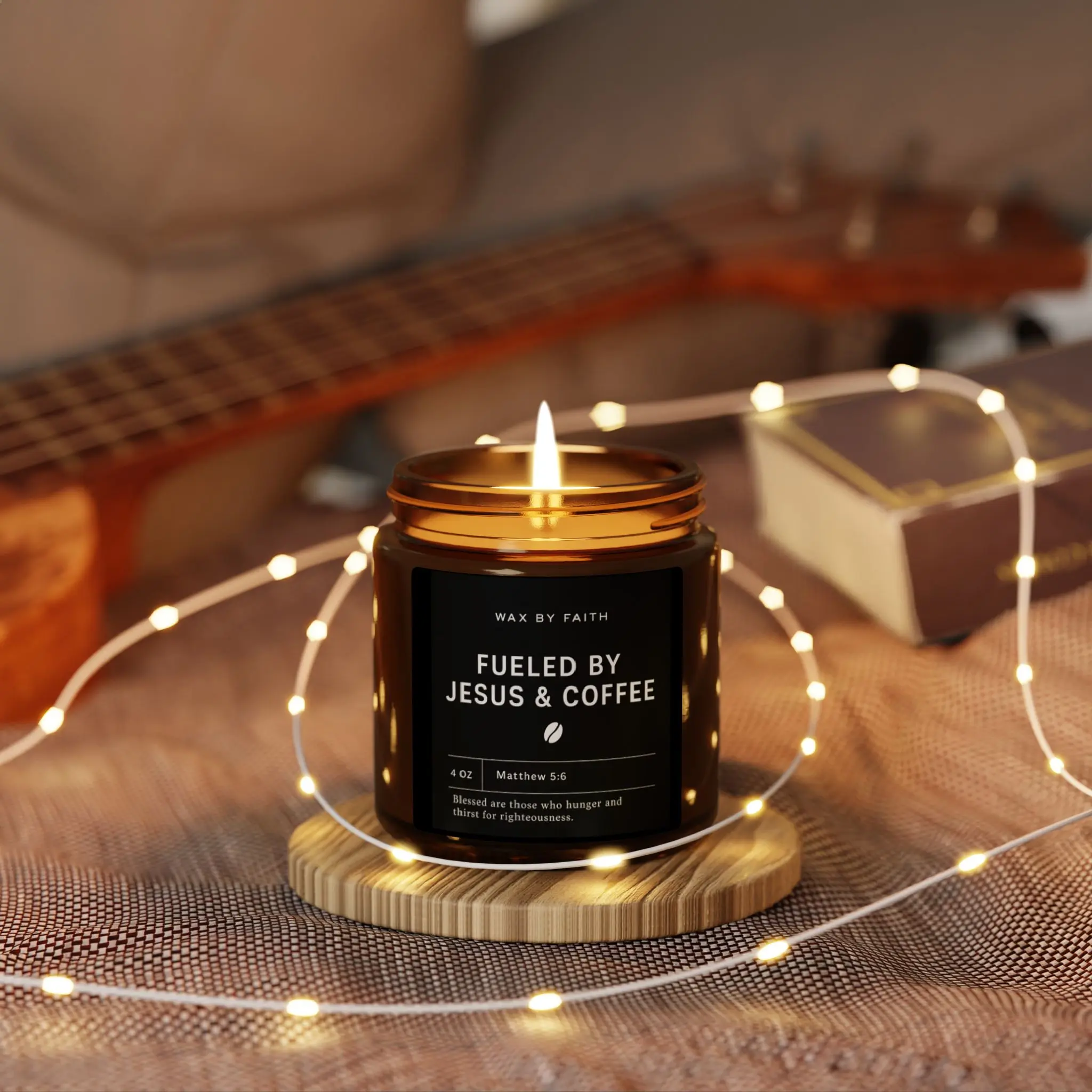 Jesus & Coffee Scented Soy Candle, Mindful Gift, Aromatherapy, Home Decor, Spiritual Relaxation, Coffee Lover