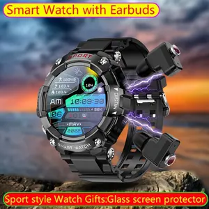 Smart Watch With Earbuds (Answer/Make Calls), 1.52" Sports WatchSmart Watches For Men Women, Support Local Music, 110+ Sport Modes Fitness Tracker, Fitness, for iPhone & Android Phones