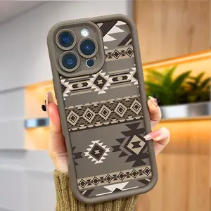 Tribal Pattern iPhone Case for 16 16e 15 17 Air 14 13 12 11 Pro Max Plus X XS Rugged Durable Shockproof Anti-Scratch Soft Silicone Precision Fit