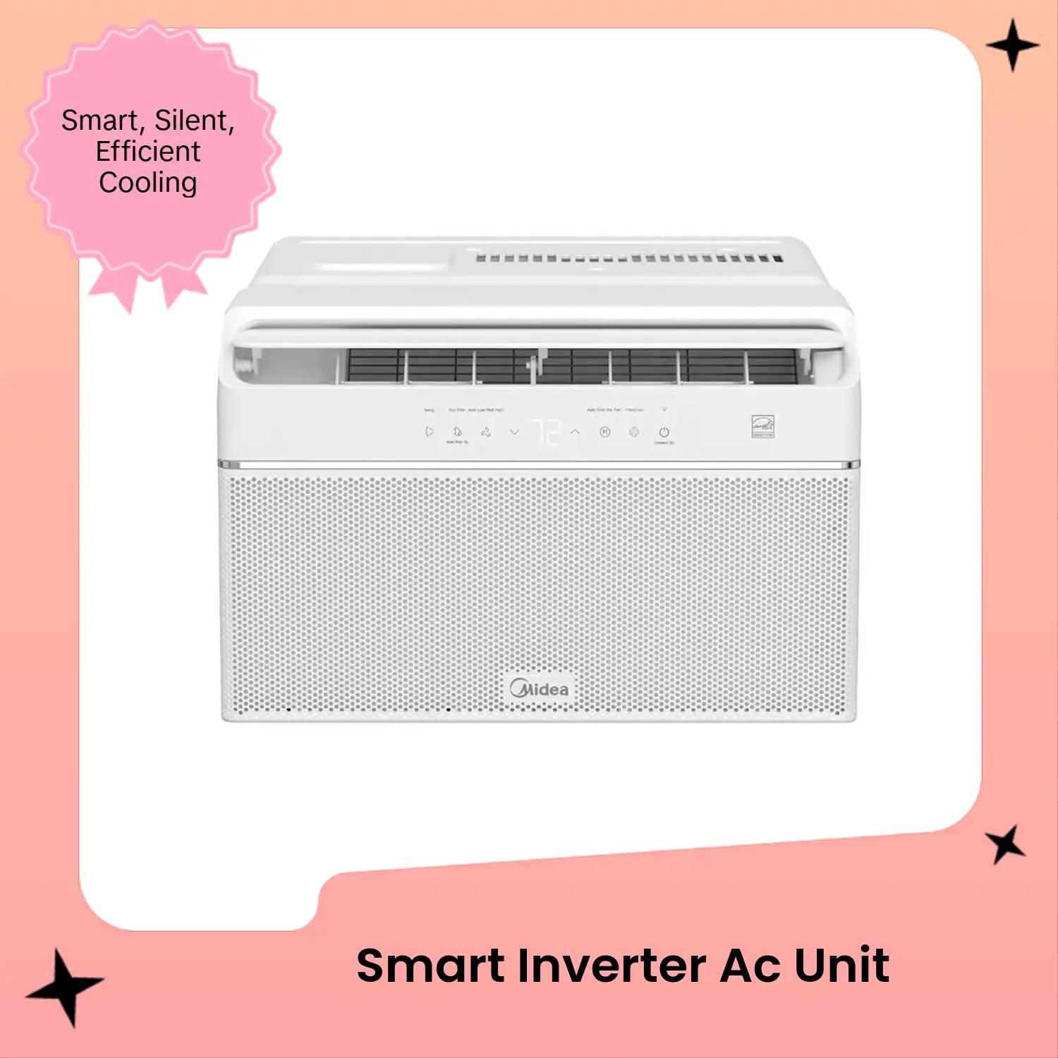 Midea Like New 10000 BTU U-Shaped Smart Inverter Window Household AC - Ultra Quiet Energy-Saving Unit with Cooling+Vent, Cools Up to 350 Sq Ft, Works with Alexa/Google, Window-Open Compatible, White MAW10V1QWT, US LA Warehouse Fast Shipping