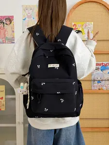 1pc  Women's backpack with fresh zipper closure, fashionable and versatile, casual and simple, suitable for students' campus work, commuting and travel. Women's backpack