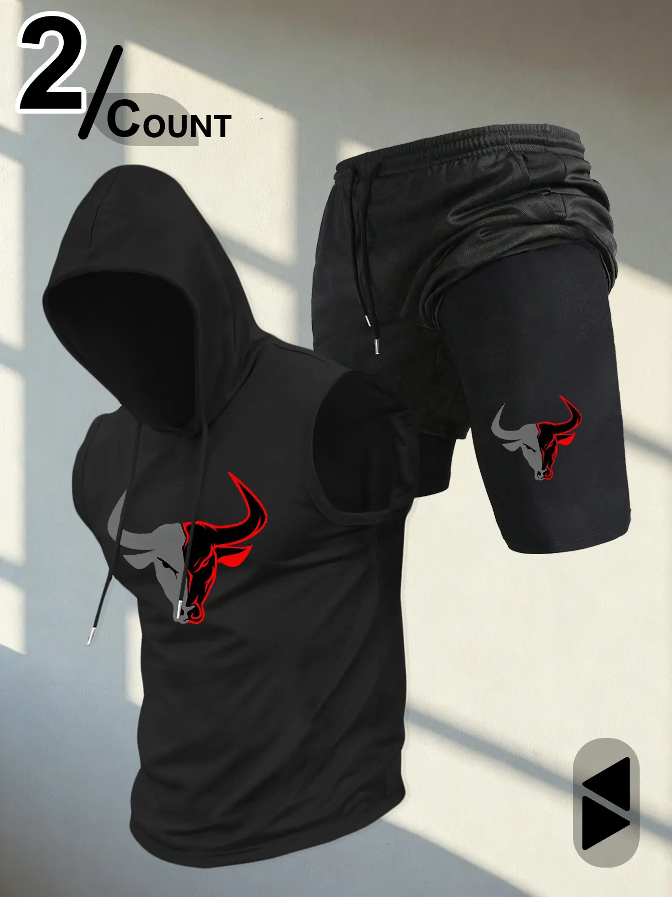 2-in-1 Split Bull Head Gym Bundle | 24/7 Hardcore Performance 🐂🚦💪 | Sport Activewear Set