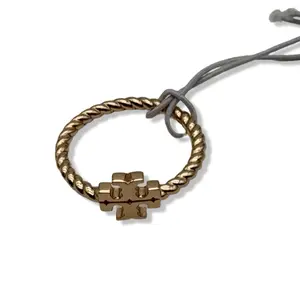 Pre-Owned Tory Burch Textured Rope Ring (Gold Tone, 7) - B0FLWWNXCL