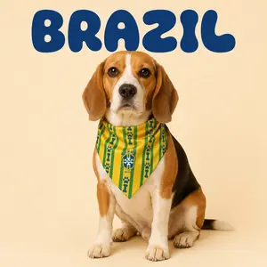 Fan Dog Bandana Brazil Style, Versatile Accessory for Daily Wear, Lightweight Fabric Perfect for Travel & Outdoor Activities