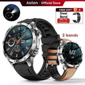 【Premium Business】Aolon GT6 Pro Rugged Outdoor Smartwatch: 1.51 inch AMOLED, LED Flashlight, Compass, Bluetooth Call, Fitness Tracker. Features 5-Button design, 60-Day Battery, 1ATM and IP68 Water-Resistant. #summerwins#outdoorfun#fathers day gift