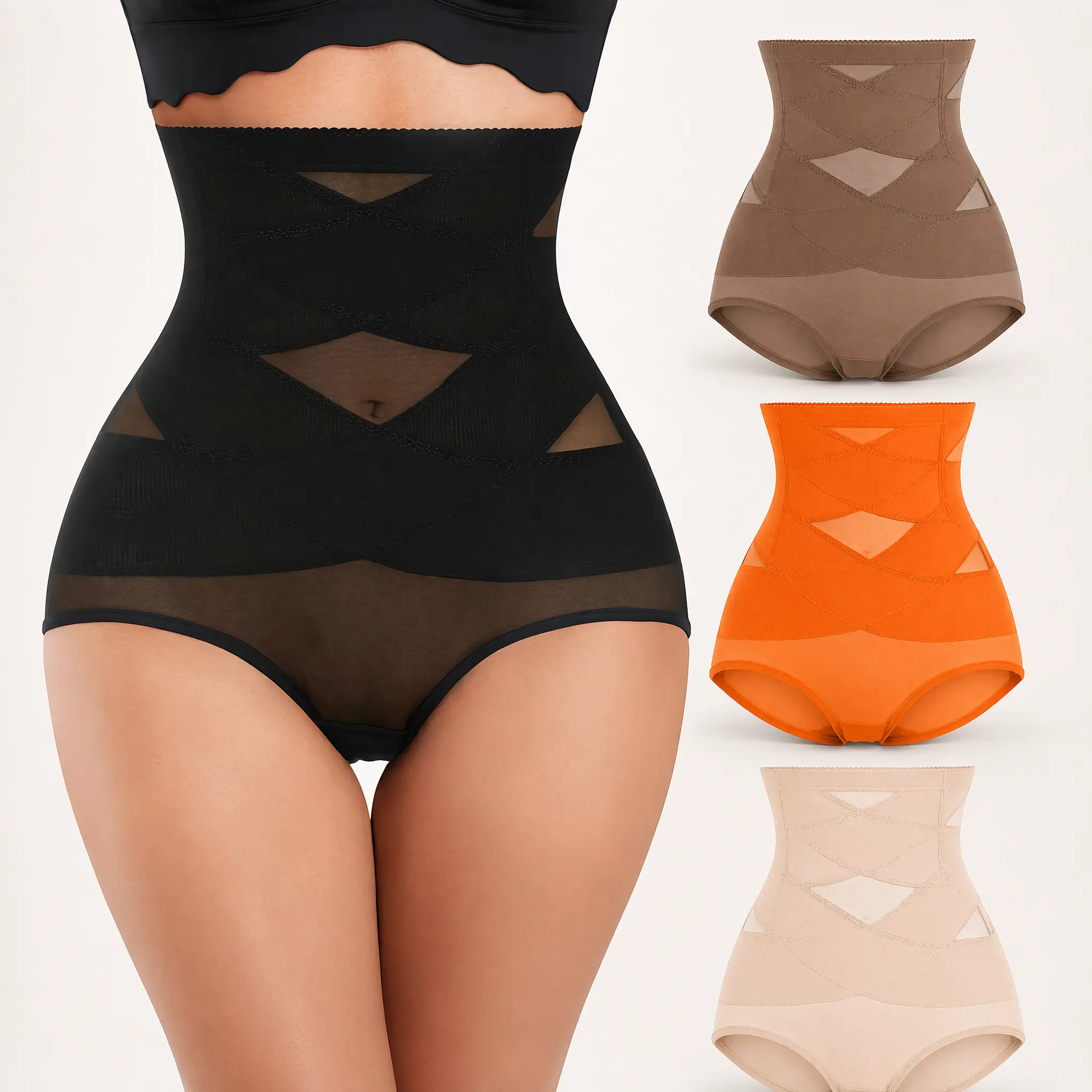 Women's High-Waist Shapewear Bodysuit - Seamless Tummy Control Shaper Shorts in Breathable Elastane Fabric for Butt Lifting & Waist Training, Casual, Basics, Bodysuit Shapewear, Abdominal Firming Leg Shaping Shorts