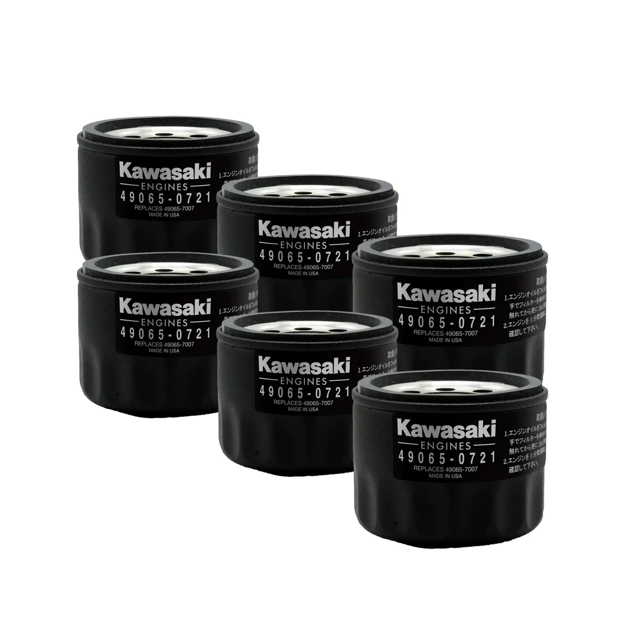 Kawasaki 49065-0721 Oil Filter - Fits FR FS FX 22-24 HP Engines (6 Pack)