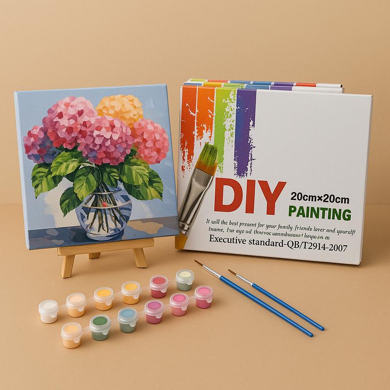 DIY Painting By Numbers Kit - Framed Canvas Set with Brushes, Pre-Mixed Paints & Sample Image - Relaxing Art for Home Decor or Gifting - Dreamy Sunsets & Elegant Flowers Designs