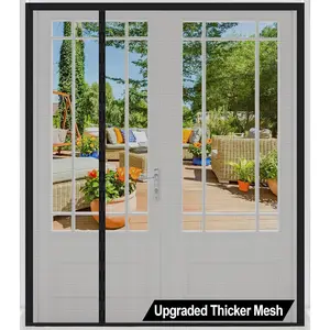 Screen Door Thicker 255g/ ㎡   Mesh,Reversible Wide Left Side Opening Fits Door to 70 x 80,Mesh French Bug Door Screen Closure for Door,Screen 73"x81"