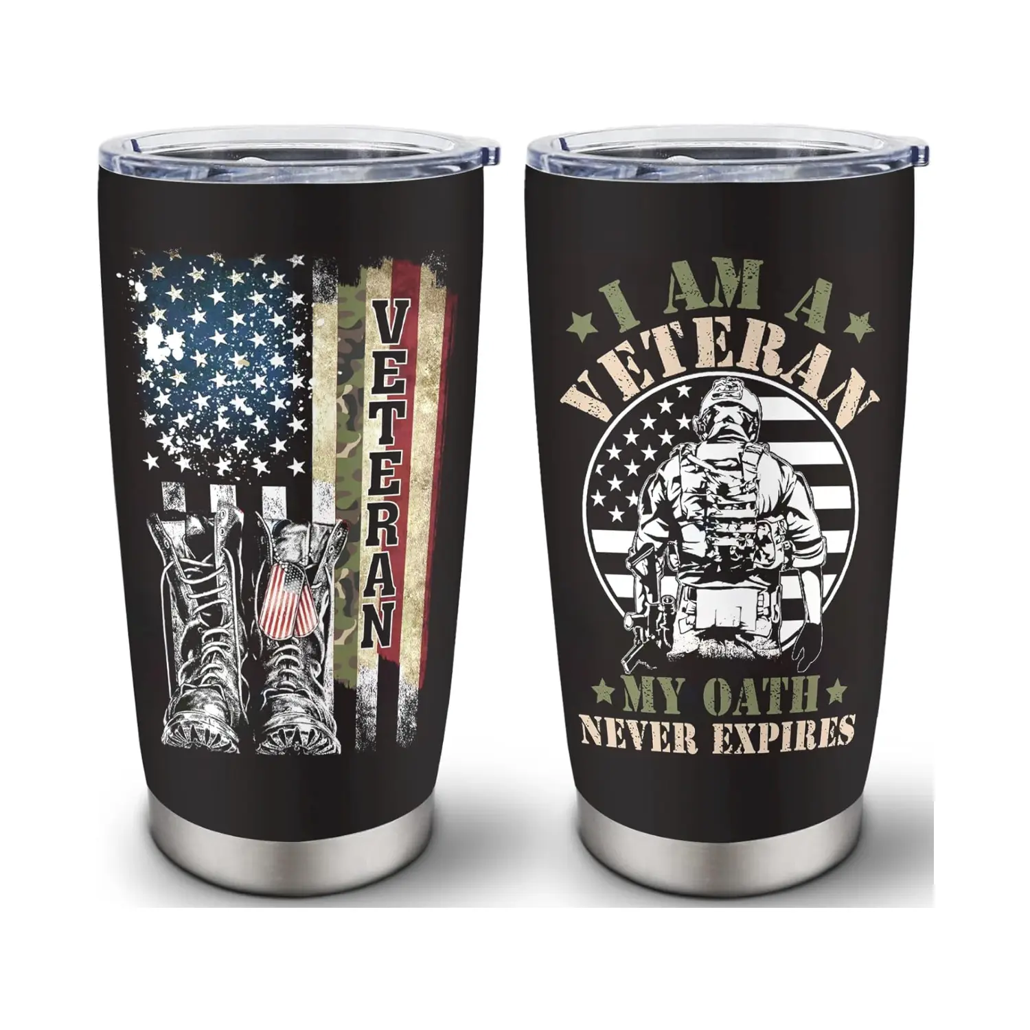 Veterans Day Gifts Tumbler, Veteran Gifts for Men, Army Veteran Gift for Him/Dad, Veteran Gift for Marine Corps/Air Force/Navy, 20 oz Insulation Stainless Steel Tumbler