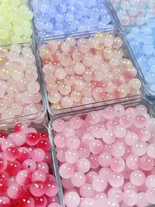 Random Color 8mm Beads, Colorful Round Beads, Fashionable Beads for Jewelry Making, DIY Jewelry Making Supplies for Bracelet & Necklace