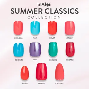 Red Aspen Summer Classics Press On Nails Collection Salon-Quality Damage-Free 2-Week Wear Nail Dashes