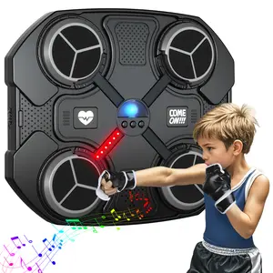 Interactive Boxing Machine with Gloves, Fun Home Gym Equipment for Adults & Kids, Fitness Training Tool for Family Workouts, Music Boxing Machine, Boxing Speed Trainer